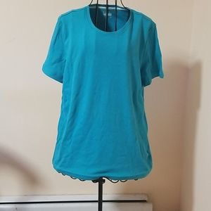 Basic Editions short Sleeve turquoise shirt size L